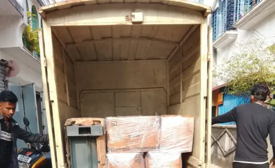 Team loading items into transport vehicle with proper technique